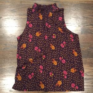Loft Purple Floral Tank Top